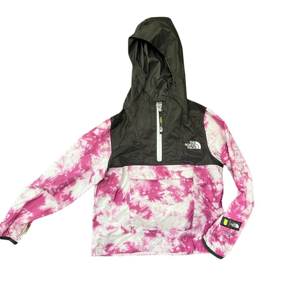 Girls North Face Rain Jacket - Size XS 6 - FANORAK ANORAK Pink Tie Dye